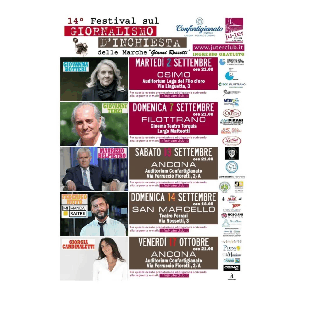 XIV FESTIVAL SUL GIORNALISMO D’INCHIESTA DELLE MARCHE – GIANNI ROSSETTI