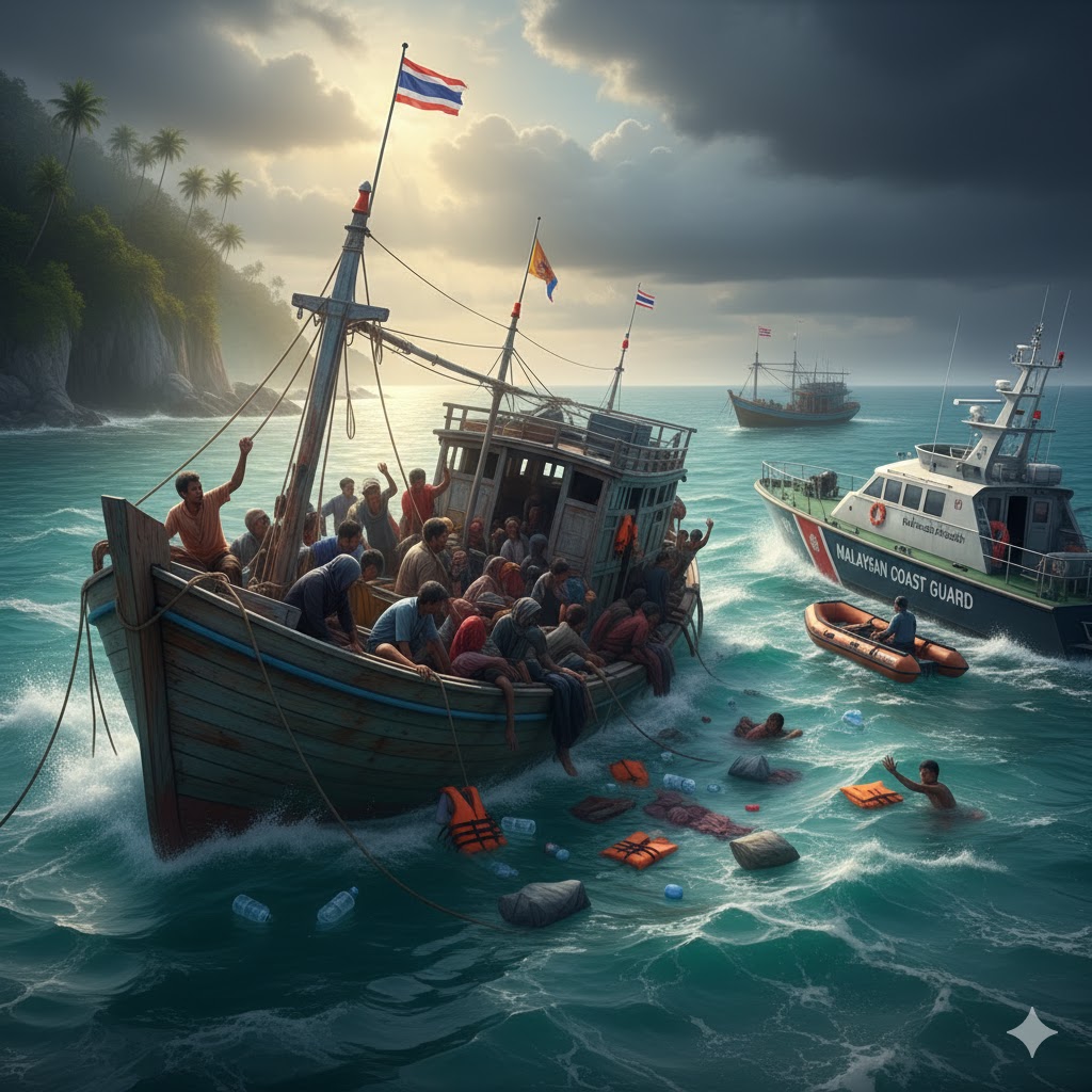 Malaysia, si rovescia un barcone: strage di migranti Malaysia, si rovescia un barcone: strage di migranti